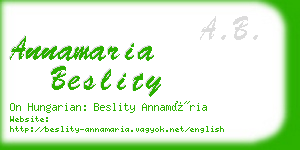 annamaria beslity business card